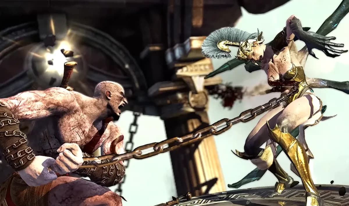 God of War Ascension combat moment.